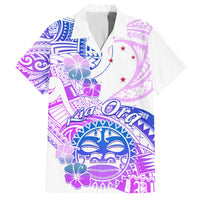 Kia Ora Maori New Zealand Pastel Family Matching Tank Maxi Dress and Hawaiian Shirt Sun Ta Moko Lilac Version LT01 Dad's Shirt - Short Sleeve Purple - Polynesian Pride