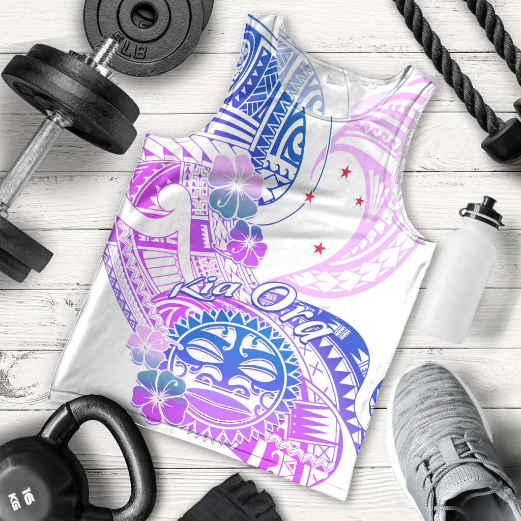 Kia Ora Maori New Zealand Pastel Men Tank Top Sun Ta Moko Lilac Version LT01 - Polynesian Pride