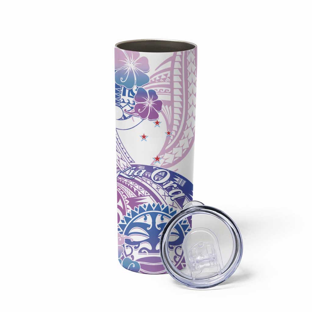 Kia Ora Maori New Zealand Pastel Skinny Tumbler Sun Ta Moko Lilac Version