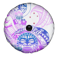 Kia Ora Maori New Zealand Pastel Spare Tire Cover Sun Ta Moko Lilac Version LT01 - Polynesian Pride