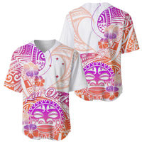 Kia Ora Maori New Zealand Pastel Baseball Jersey Sun Ta Moko Sunset Version LT01 - Polynesian Pride