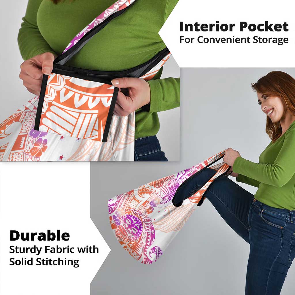 Kia Ora Maori New Zealand Pastel Grocery Bag Sun Ta Moko Sunset Version