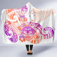 Kia Ora Maori New Zealand Pastel Hooded Blanket Sun Ta Moko Sunset Version LT01 - Polynesian Pride