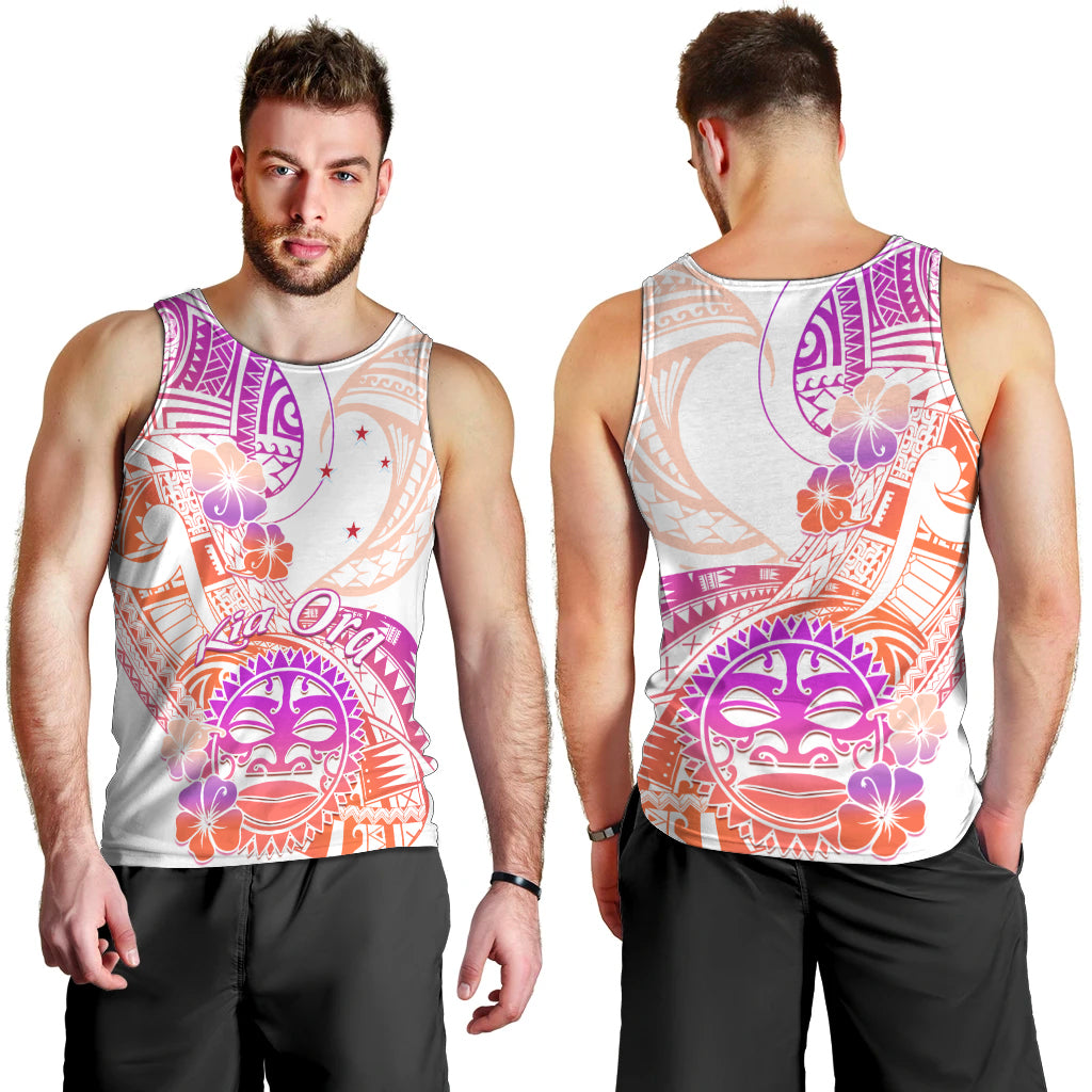 Kia Ora Maori New Zealand Pastel Men Tank Top Sun Ta Moko Sunset Version LT01 - Polynesian Pride