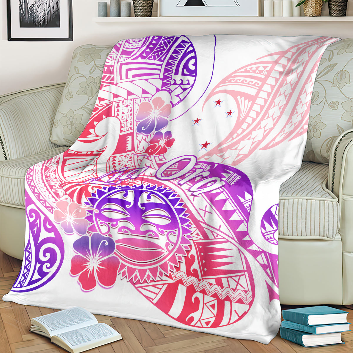Kia Ora Maori New Zealand Pastel Blanket Sun Ta Moko Sweet Version LT01 - Polynesian Pride