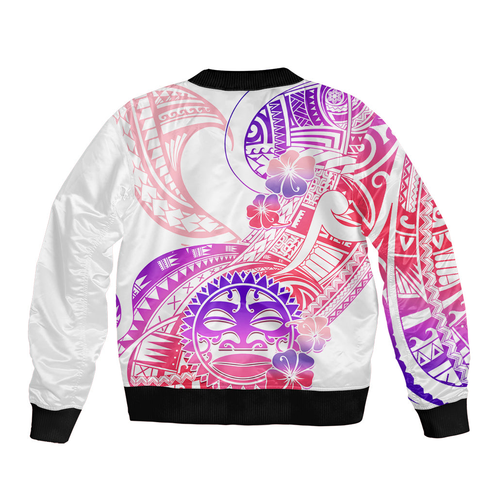 Kia Ora Maori New Zealand Pastel Bomber Jacket Sun Ta Moko Sweet Version LT01 - Polynesian Pride