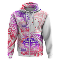 Kia Ora Maori New Zealand Pastel Hoodie Sun Ta Moko Sweet Version LT01 Zip Hoodie Pink - Polynesian Pride