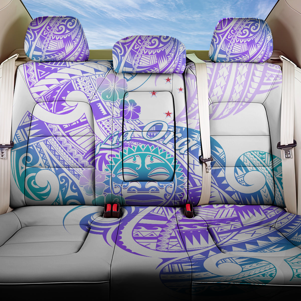 Kia Ora Maori New Zealand Pastel Back Car Seat Cover Sun Ta Moko Violet Version LT01