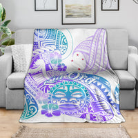 Kia Ora Maori New Zealand Pastel Blanket Sun Ta Moko Violet Version LT01 - Polynesian Pride