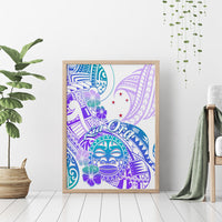Kia Ora Maori New Zealand Pastel Canvas Wall Art Sun Ta Moko Violet Version LT01 - Polynesian Pride
