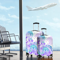 Kia Ora Maori New Zealand Pastel Luggage Cover Sun Ta Moko Violet Version LT01 - Polynesian Pride
