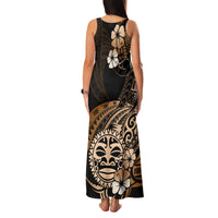 Aotearoa Kia Ora New Zealand Ta Moko Gold Version Family Matching Tank Maxi Dress and Hawaiian Shirt LT01 - Polynesian Pride