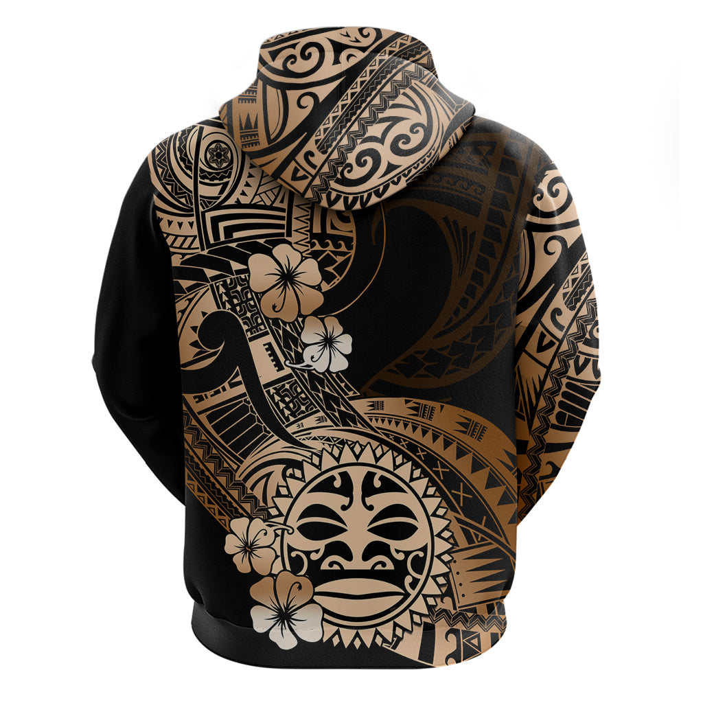 Aotearoa Kia Ora New Zealand Ta Moko Gold Version Hoodie LT01 - Polynesian Pride