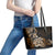 Aotearoa Kia Ora New Zealand Ta Moko Gold Version Leather Tote Bag LT01 - Polynesian Pride