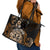 Aotearoa Kia Ora New Zealand Ta Moko Gold Version Leather Tote Bag LT01 - Polynesian Pride