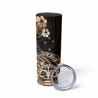 Aotearoa Kia Ora New Zealand Ta Moko Gold Version Skinny Tumbler