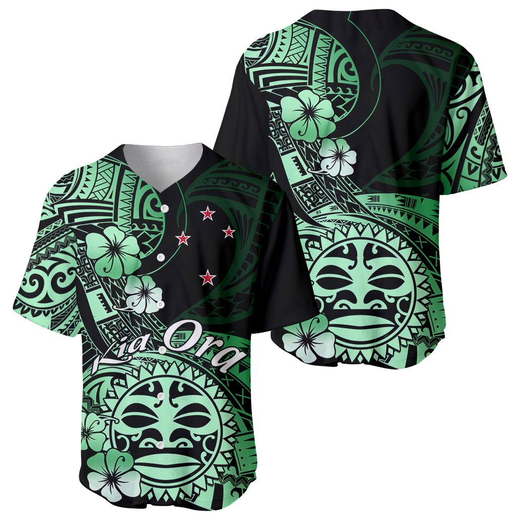 Aotearoa Kia Ora New Zealand Ta Moko Green Version Baseball Jersey LT01 - Polynesian Pride