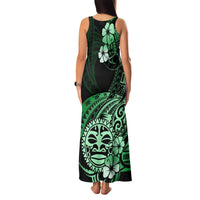 Aotearoa Kia Ora New Zealand Ta Moko Green Version Family Matching Tank Maxi Dress and Hawaiian Shirt LT01 - Polynesian Pride