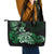 Aotearoa Kia Ora New Zealand Ta Moko Green Version Leather Tote Bag LT01 - Polynesian Pride