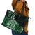 Aotearoa Kia Ora New Zealand Ta Moko Green Version Leather Tote Bag LT01 - Polynesian Pride
