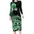 Aotearoa Kia Ora New Zealand Ta Moko Green Version Long Sleeve Bodycon Dress LT01 Long Dress Green - Polynesian Pride