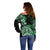 Aotearoa Kia Ora New Zealand Ta Moko Green Version Off Shoulder Sweater LT01 - Polynesian Pride
