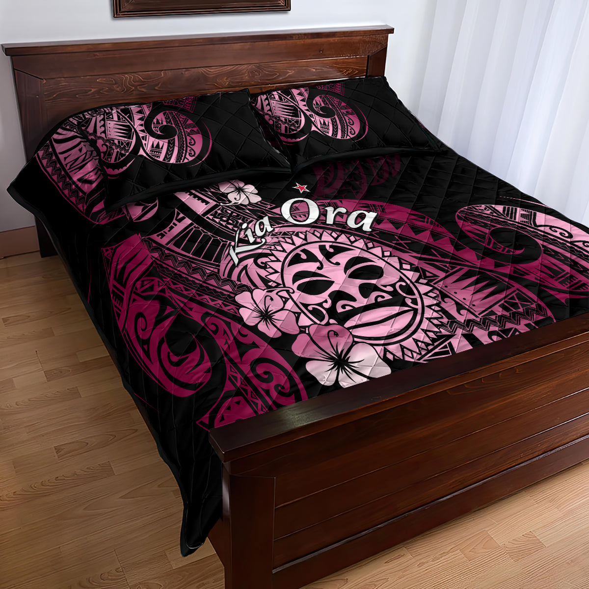Aotearoa Kia Ora New Zealand Ta Moko Pink Version Quilt Bed Set LT01 - Polynesian Pride