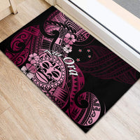 Aotearoa Kia Ora New Zealand Ta Moko Pink Version Rubber Doormat LT01 - Polynesian Pride