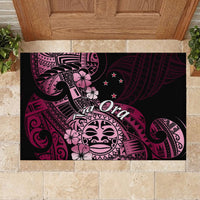 Aotearoa Kia Ora New Zealand Ta Moko Pink Version Rubber Doormat LT01 - Polynesian Pride