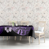 Aotearoa Kia Ora New Zealand Ta Moko Purple Version Tablecloth LT01 - Polynesian Pride