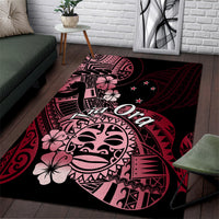 Aotearoa Kia Ora New Zealand Ta Moko Red Version Area Rug LT01 Red - Polynesian Pride