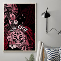 Aotearoa Kia Ora New Zealand Ta Moko Red Version Canvas Wall Art LT01 - Polynesian Pride