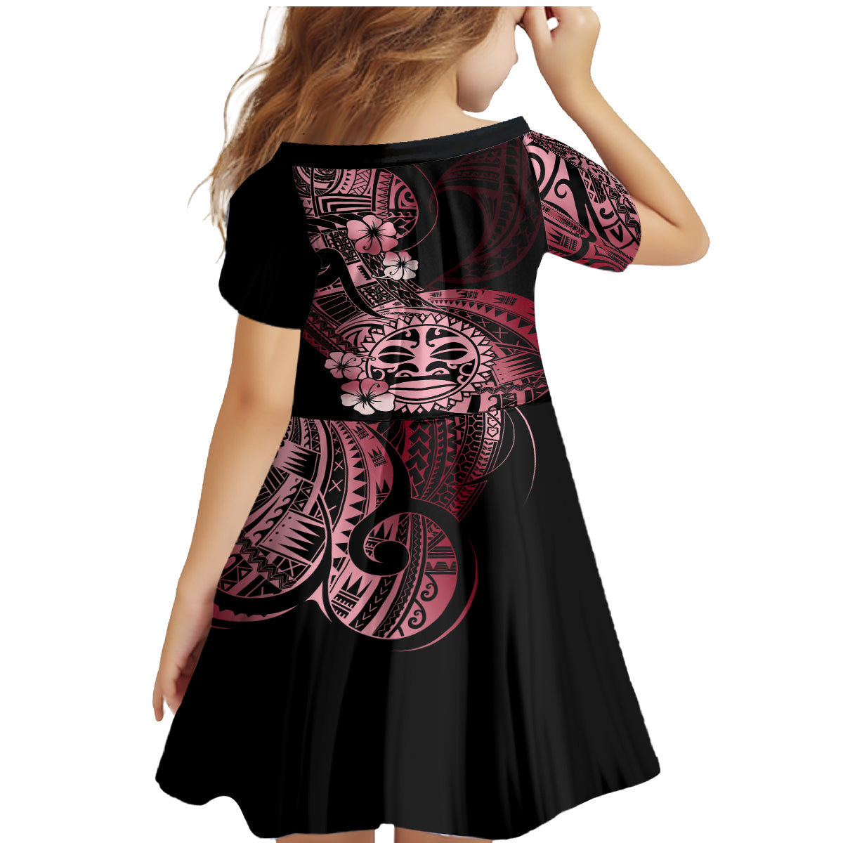 Aotearoa Kia Ora New Zealand Ta Moko Red Version Family Matching Mermaid Dress and Hawaiian Shirt LT01 - Polynesian Pride