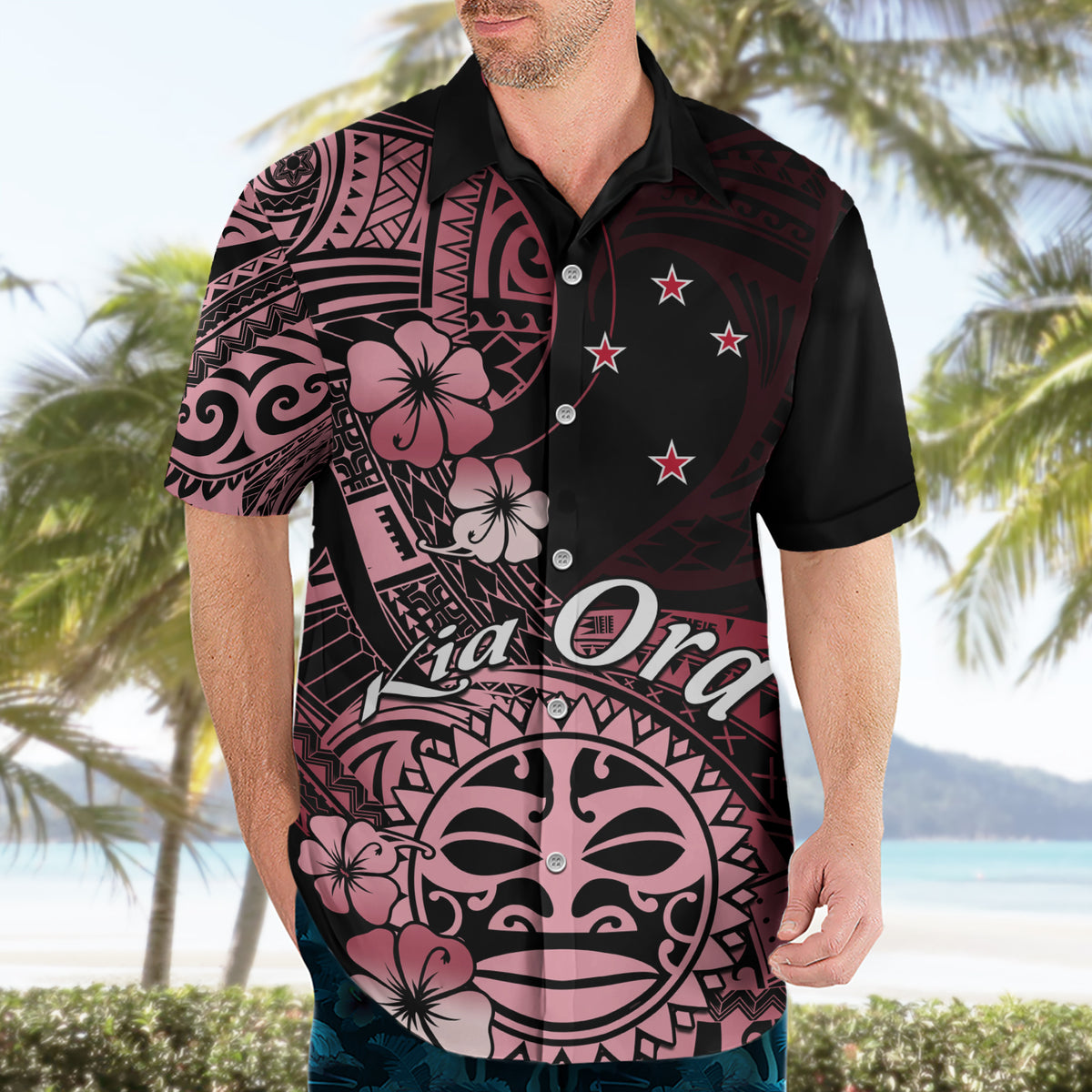Aotearoa Kia Ora New Zealand Ta Moko Red Version Hawaiian Shirt LT01 - Polynesian Pride