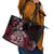 Aotearoa Kia Ora New Zealand Ta Moko Red Version Leather Tote Bag LT01 - Polynesian Pride