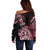 Aotearoa Kia Ora New Zealand Ta Moko Red Version Off Shoulder Sweater LT01 - Polynesian Pride