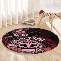 Aotearoa Kia Ora New Zealand Ta Moko Red Version Round Carpet LT01 - Polynesian Pride