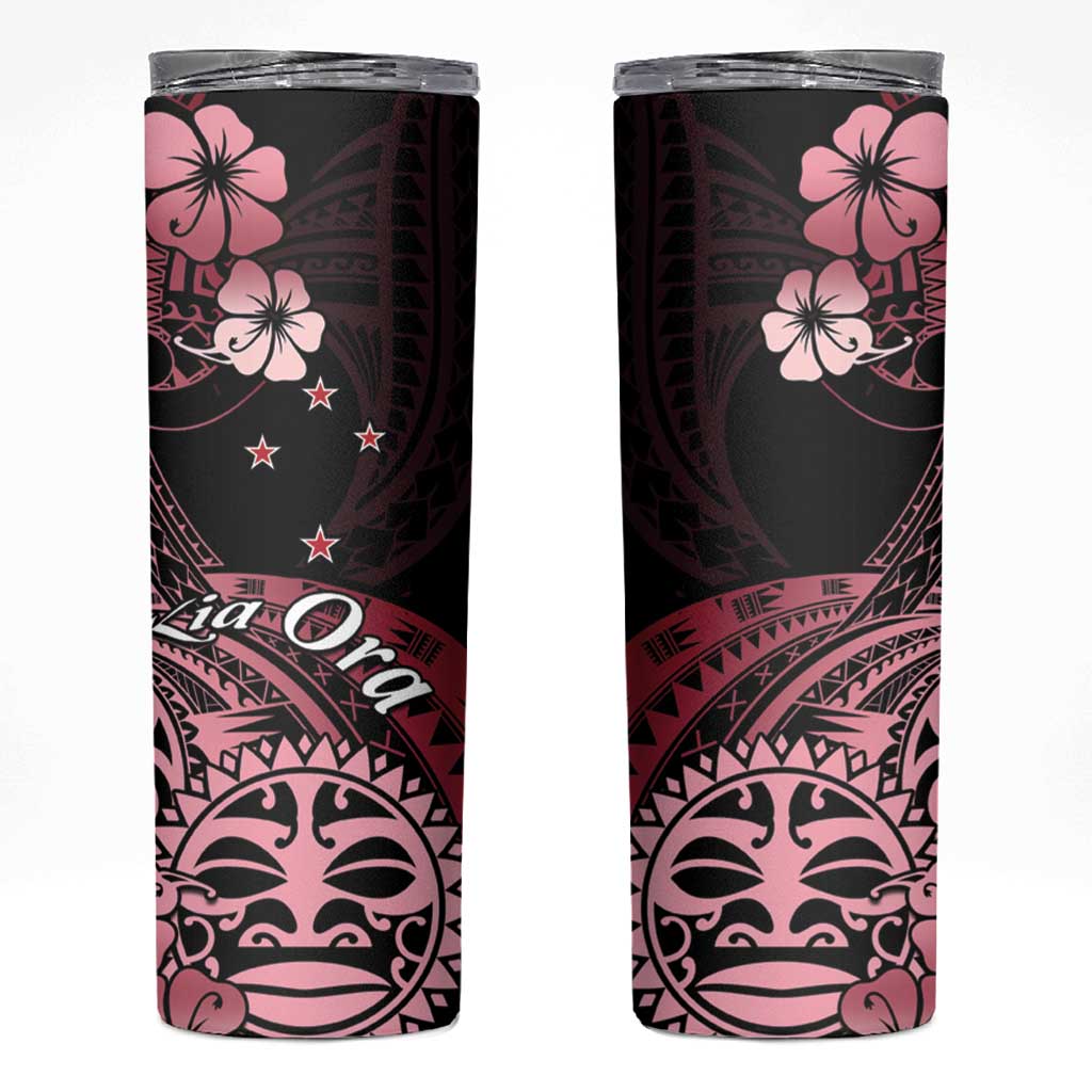 Aotearoa Kia Ora New Zealand Ta Moko Red Version Skinny Tumbler