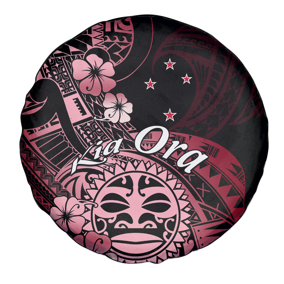 Aotearoa Kia Ora New Zealand Ta Moko Red Version Spare Tire Cover LT01 - Polynesian Pride