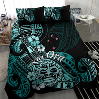 Aotearoa Kia Ora New Zealand Ta Moko Turquoise Version Bedding Set LT01 - Polynesian Pride