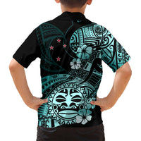 Aotearoa Kia Ora New Zealand Ta Moko Turquoise Version Hawaiian Shirt LT01 - Polynesian Pride