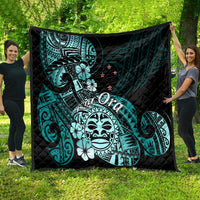 Aotearoa Kia Ora New Zealand Ta Moko Turquoise Version Quilt LT01 - Polynesian Pride
