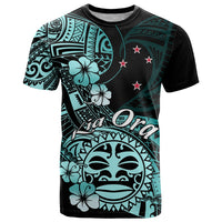 Aotearoa Kia Ora New Zealand Ta Moko Turquoise Version T Shirt LT01 Turquoise - Polynesian Pride