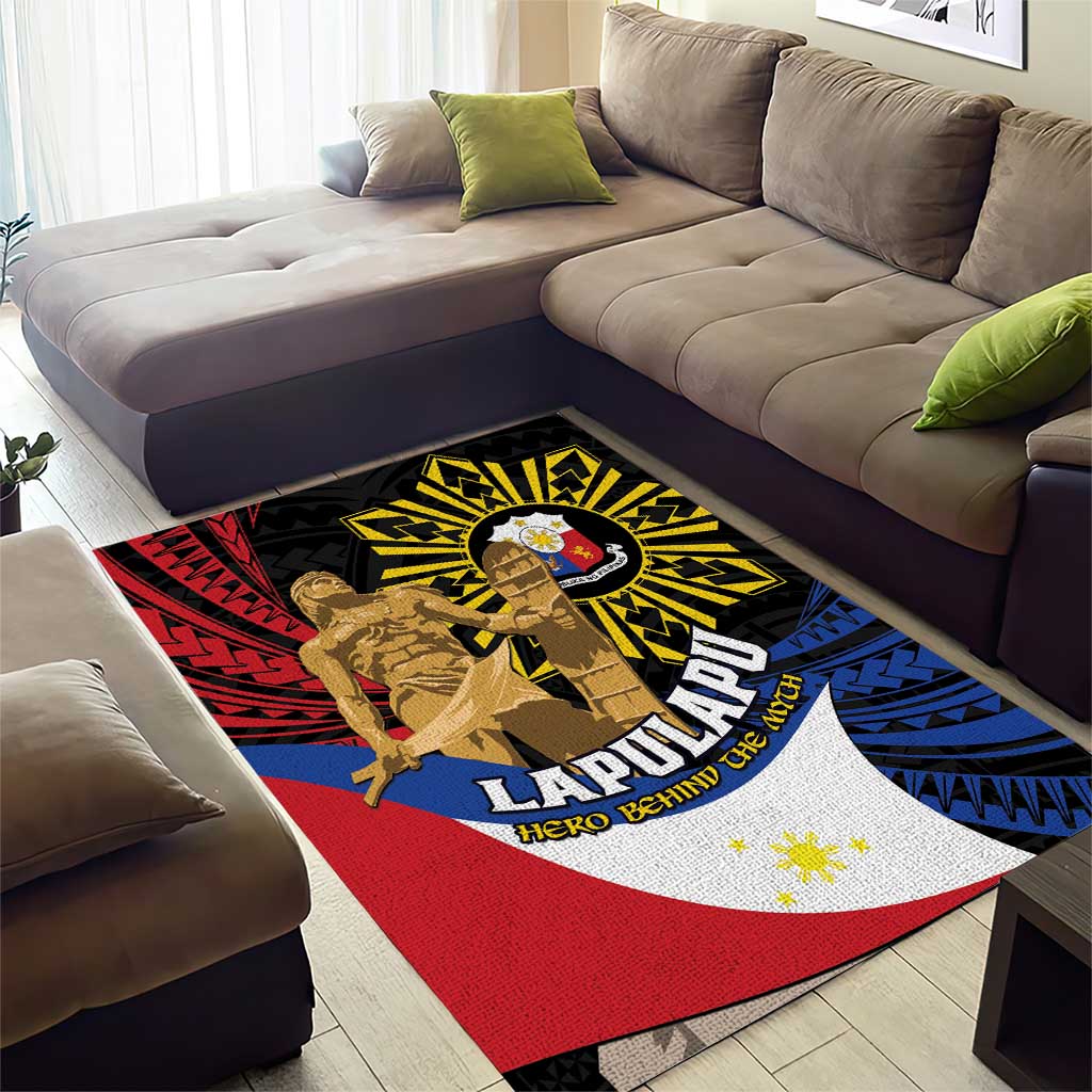Lapulapu The First Filipino Hero Area Rug Polynesian Pattern