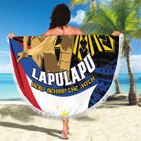Lapulapu The First Filipino Hero Beach Blanket Polynesian Pattern
