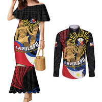 Personalized Lapulapu The First Filipino Hero Couples Matching Mermaid Dress and Long Sleeve Button Shirt Polynesian Pattern