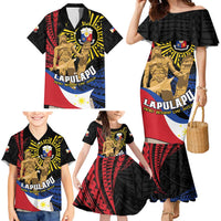 Personalized Lapulapu The First Filipino Hero Family Matching Mermaid Dress and Hawaiian Shirt Polynesian Pattern