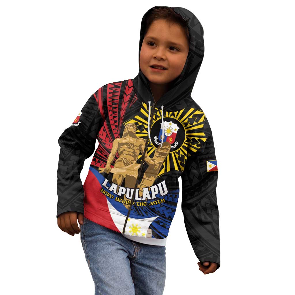 Personalized Lapulapu The First Filipino Hero Kid Hoodie Polynesian Pattern