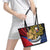 Lapulapu The First Filipino Hero Leather Tote Bag Polynesian Pattern