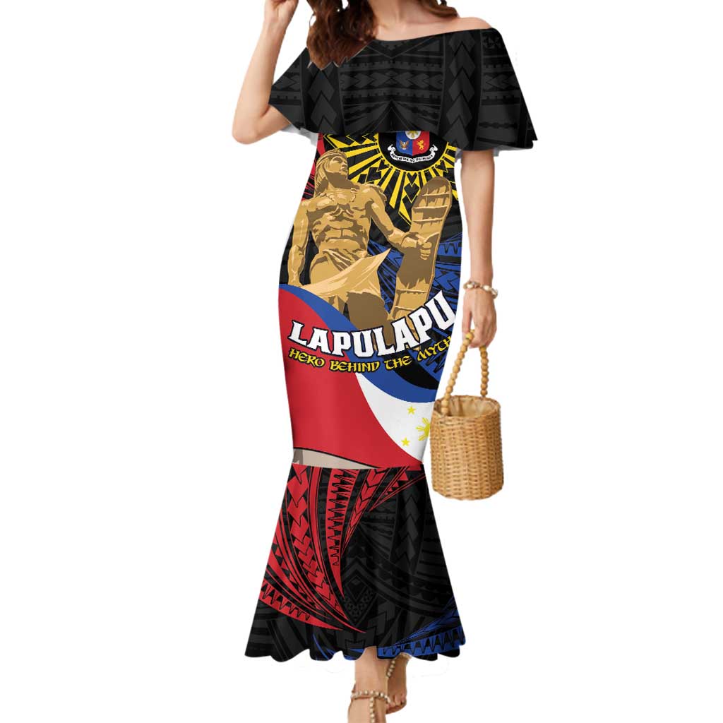 Personalized Lapulapu The First Filipino Hero Mermaid Dress Polynesian Pattern